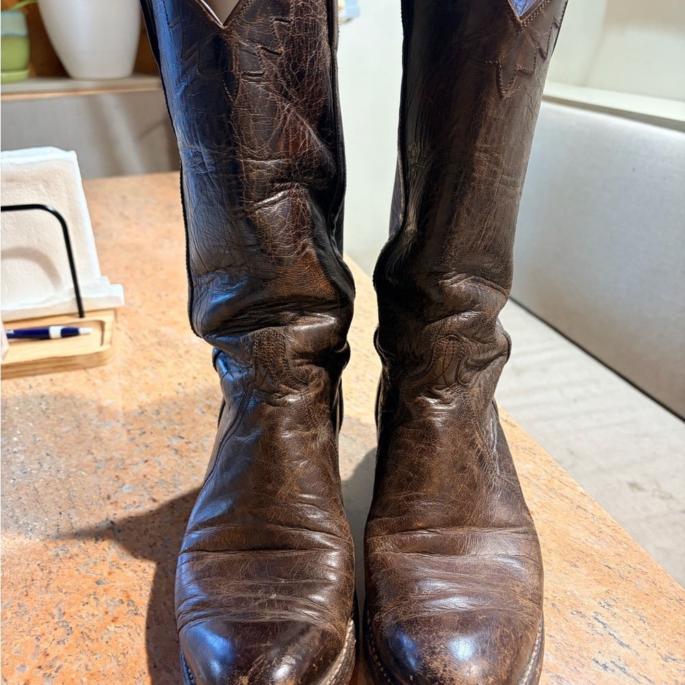 Lucchese Brown Leather Boots 8.5
